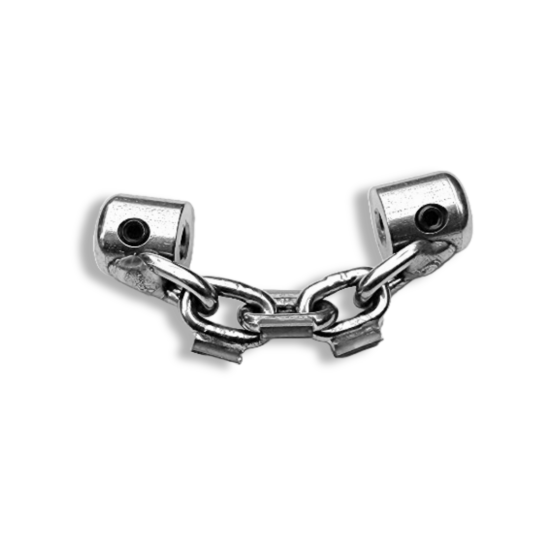 X tip drain cleaning chain to go with a sewer cleaning machine and remove tuberculation and root intrusion in pipes
